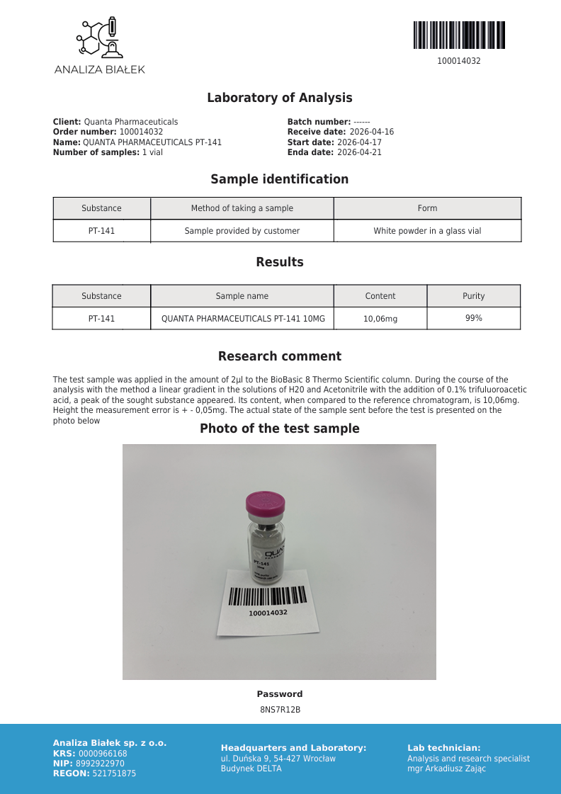 Quanta Pharma PT-141 10mg - Image 2